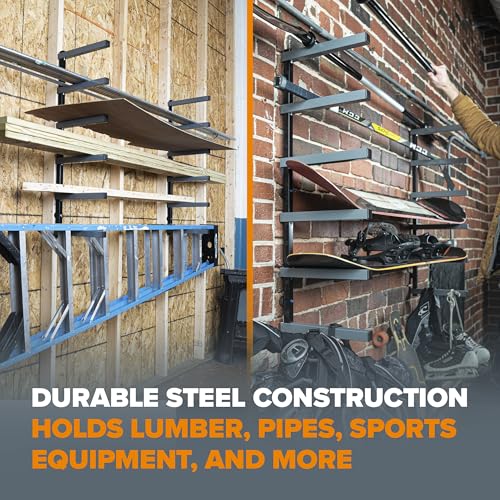 Image of BORA Wood Rack, 6-Level Wall Mount Lumber Storage Rack for Wood Storage