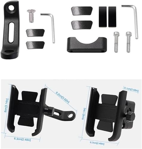 Miniatura 3 de WREXIL Mount Bracket for Yamaha FZ25 FZ-25 Motorcycle CNC Aluminum Mobile Phone Holde Rearview Mirror Handlebar Bracket (Color  Handlebar Silver)