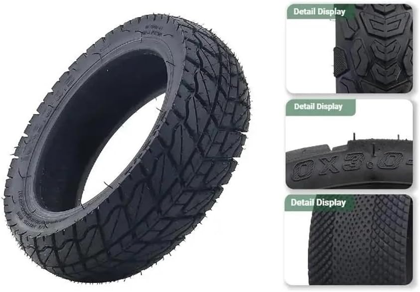 10x3.0-6.5 Off Road Pattern Vacuum Tire Compatible with Electric Scooter 10 Inch Thick Wear Resistant Repair parts(B)