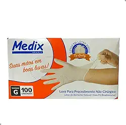 Medix Luva Descartável Látex Com Pó Tamanho:G - 100 Unidades