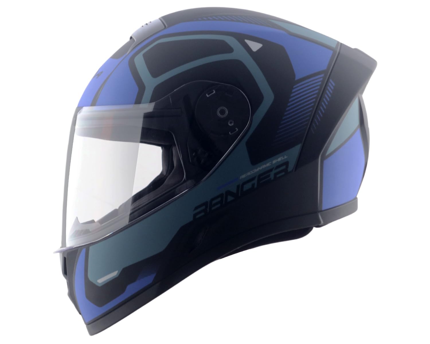 Vega Ranger Crew ISI Certified Matte Finish Full Face Helmet for Men with Clear Visor-Dull Black Blue-L-image-46