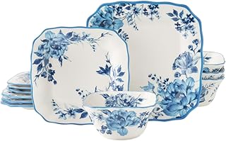 Pioneer Woman Delilah Special Occasion 12-Piece Stoneware Dinnerware Set