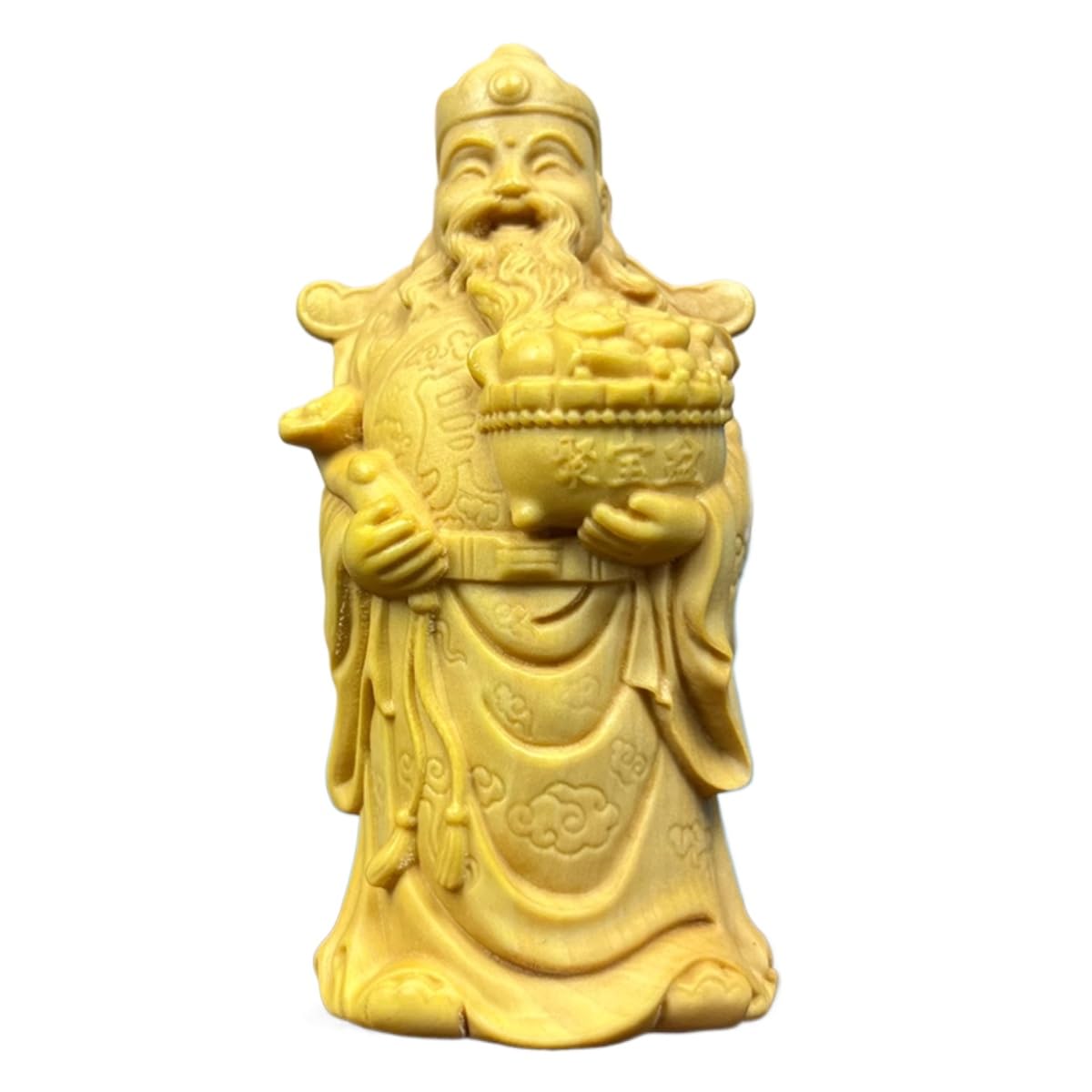 AOTTSD Wooden Qiang Lao Man Statue, Hand-Carved Feng Shui Decor