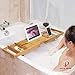 Produktbild HOPELJ Erweiterbar Badewanne Caddy, 100% natürlich Bambus, Integriertes Buch, Tablet, Weinglas, Handyhalter, Schieben und entfernbar Badewanne Tablett