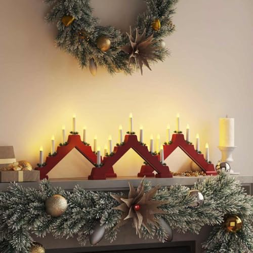 Pont de bougie de Noël rouge en pin pour raviver la magie des fêtes en famille