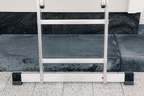 Miniatura 7 de Drabest Escalera De Aluminio Pro - Resistente Y Duradera - Ganchos Galvanizados - Norma En-131 - Diseño Ergonómico - 2 Elementos - 2x9 Peldaños 150 Kg De Capacidad De Carga - 47x379x11,5 Cm