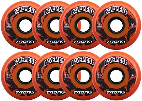 TronX Outdoor Pavement Asphalt Hilo 4-76MM/4-80MM 85A Inline Roller Hockey Wheels 8 Pack
