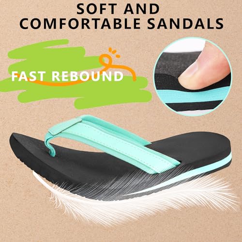 Image of Women's Flip Flops Ladies Sandals Comfy Lightweight Thong Cushion Summer Beach Walking Indoor Outdoor