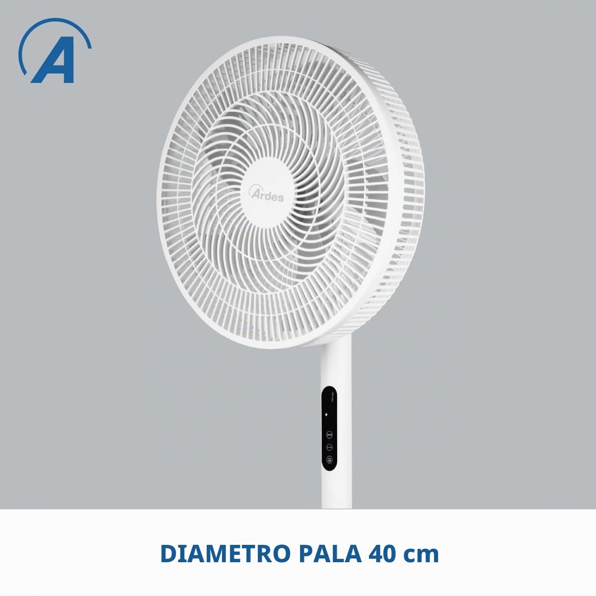 ARDES AIRE D AR5PR4005 Ventilatore 3 in 1 Ø40 cm 50 W con telecomando, altezza regolabile 66–125 cm e timer 9 h