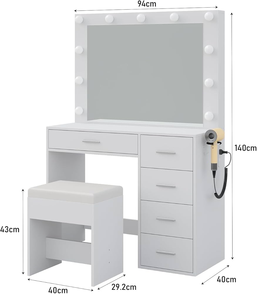 ホワイトドレッサー Amazon.co.jp: Yanosaku 94cm 幅ドレッサー コンセント付き