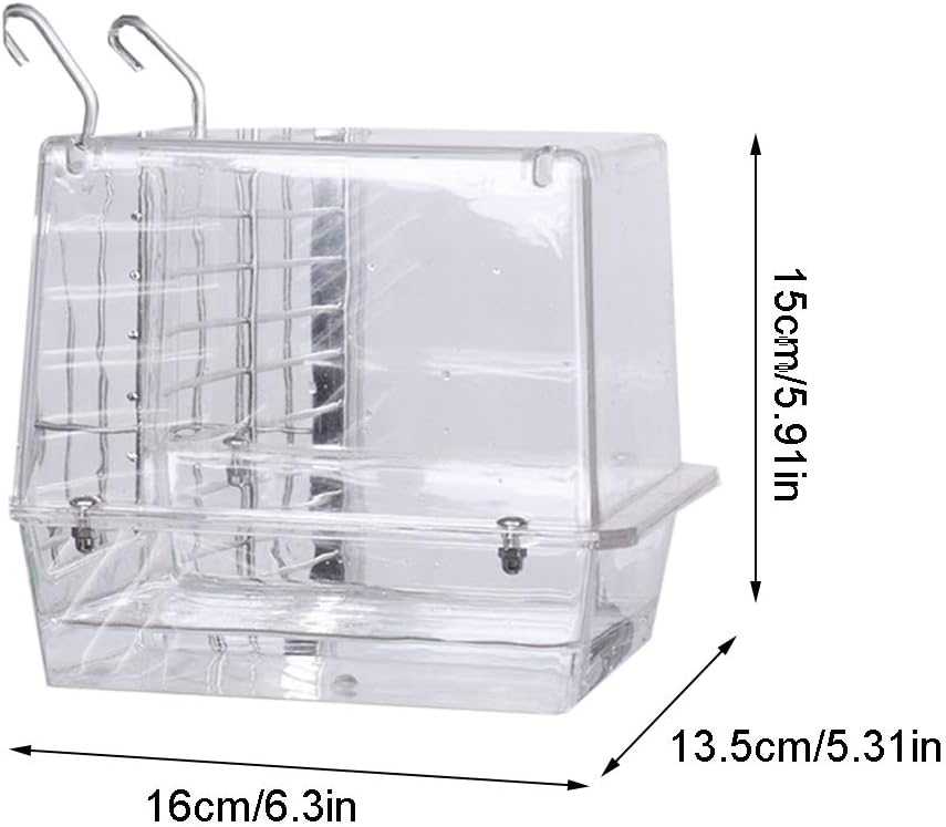 Upgraded Hanging Bird Bath Bird Bathtub Cube Bath Shower Box Bowl Household Hanging Cage Tool for Little Parrot Toys African Grey for Small Parrots Large Birds Conure Macaw Parrot Toys Parts