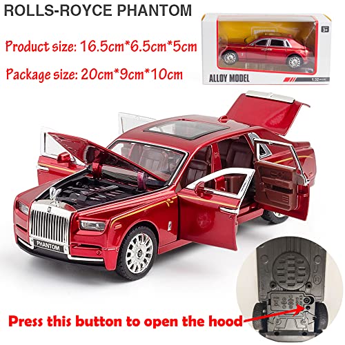 Alloy Collectible Red Rolls Royce Phantom Toy Pull Back Vehicles Diecast Model Car #TOP1