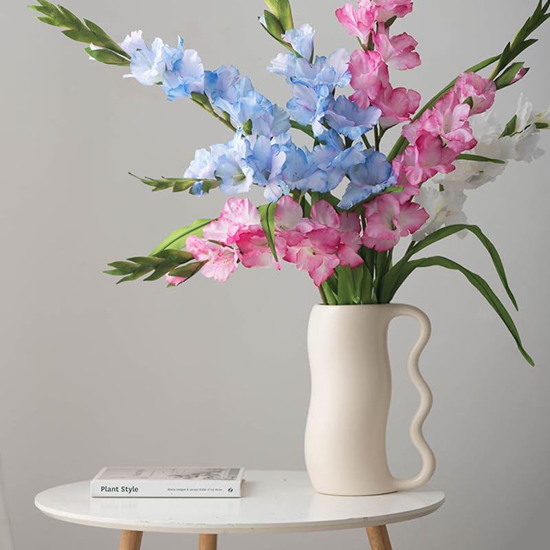 BQEE Lot De 2 Fleurs De Glaïeul Artificielles à Longue Tige Pour Décoration De Maison/mariage/bureau (rose