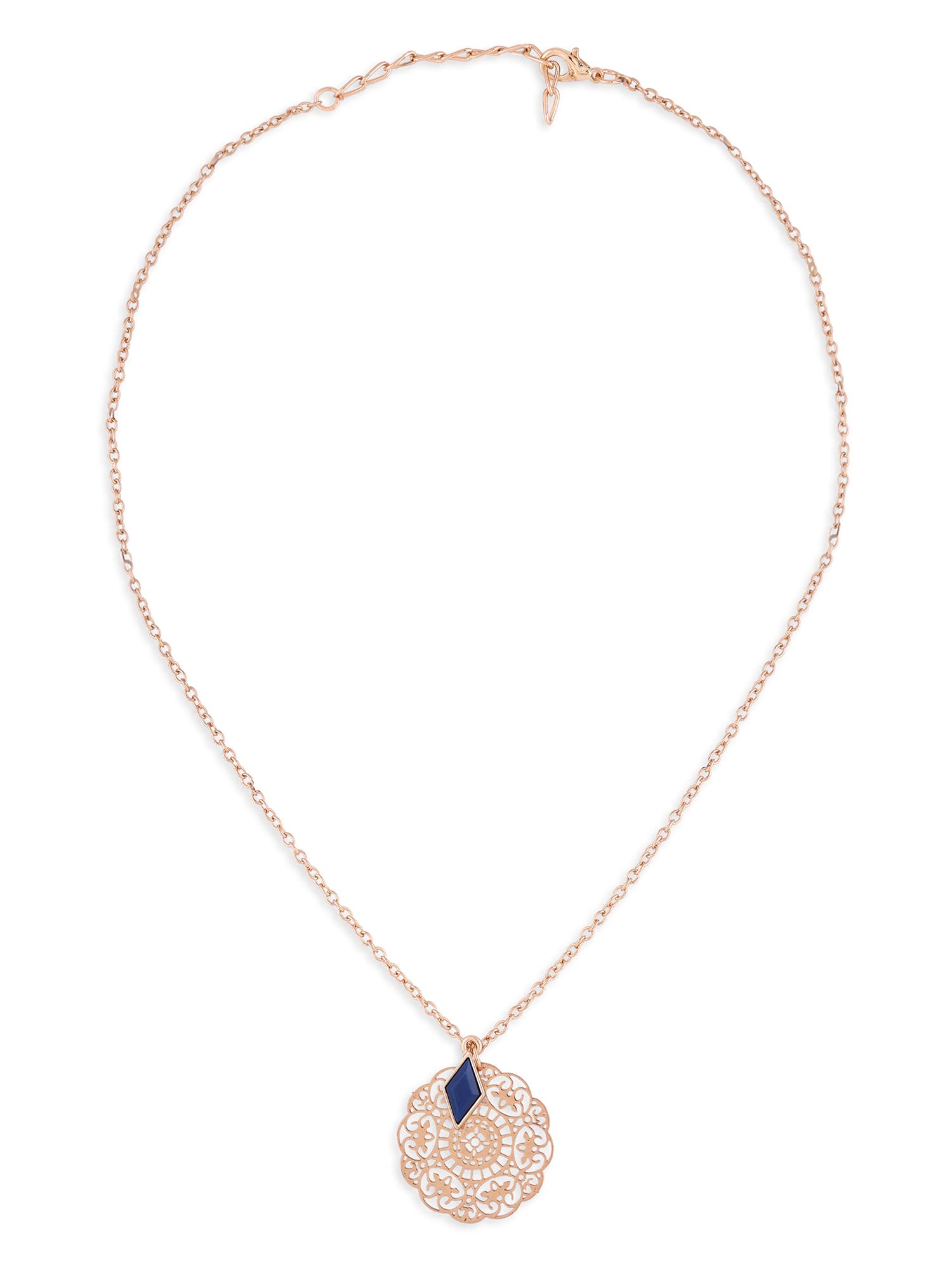 ZAVERI PEARLS Blue Stone Contemporary Style Pendant & Chain For Women-ZPFK14558 (B0BCGKDMLJ) Amazon Price History, Amazon Price Tracker