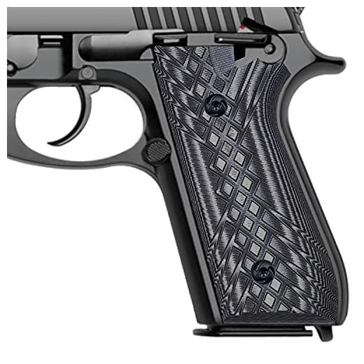 Guuun G10 Grips for Taurus PT92 Grip Compatible with PT 92/99/100/101 and Decocker Crosshatch Texture - Gray/Black