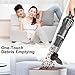 MOOSOO Handheld Vacuum 12KPa Cordless 1.1LB Ultra Lightweight 30 Minutes Mini Hand Vacuum Cleaner with Car Charger/Charging Dock, Single Touch Empty and Detachable Dust Cup