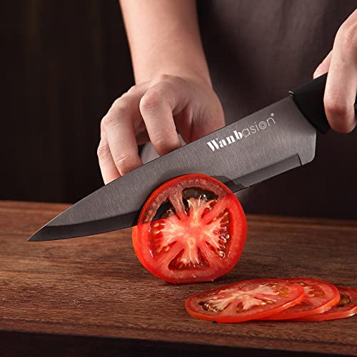 Wanbasion Black Stainless Steel Knife Set, Sharp Kitchen Knife Set Professional, Kitchen Knife Set Dishwasher Safe For Cooking #TOP4
