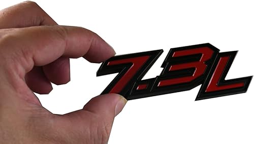 Miniatura 2 de 2 calcomanías de placa de identificación lateral Turbo con emblemas 3D Power Stroke de 7.3L (rojo)