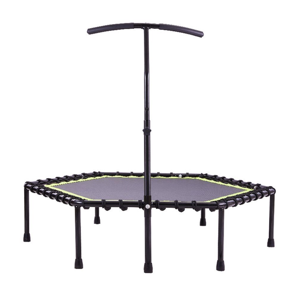 Adult Fitness Trampoline Hexagonal Elastic Rope with armrest Ultra-Quiet Bouncing Bed Fitness Assistant