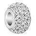 New Sale Cheap Apr Birthstone White Swarovski Elements Crystal Silver Plated Charm Beads Fit Pandora Jewelry Bracelet
