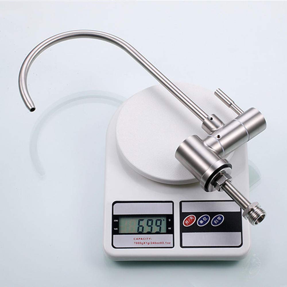 Grifo de agua pura para fregadero de cocina, acero inoxidable 304, diseño de cuello de cisne de 1 5 cm o 1 10 cm, ajustable, fácil instalación, compatible con sistema de ósmosis inversa