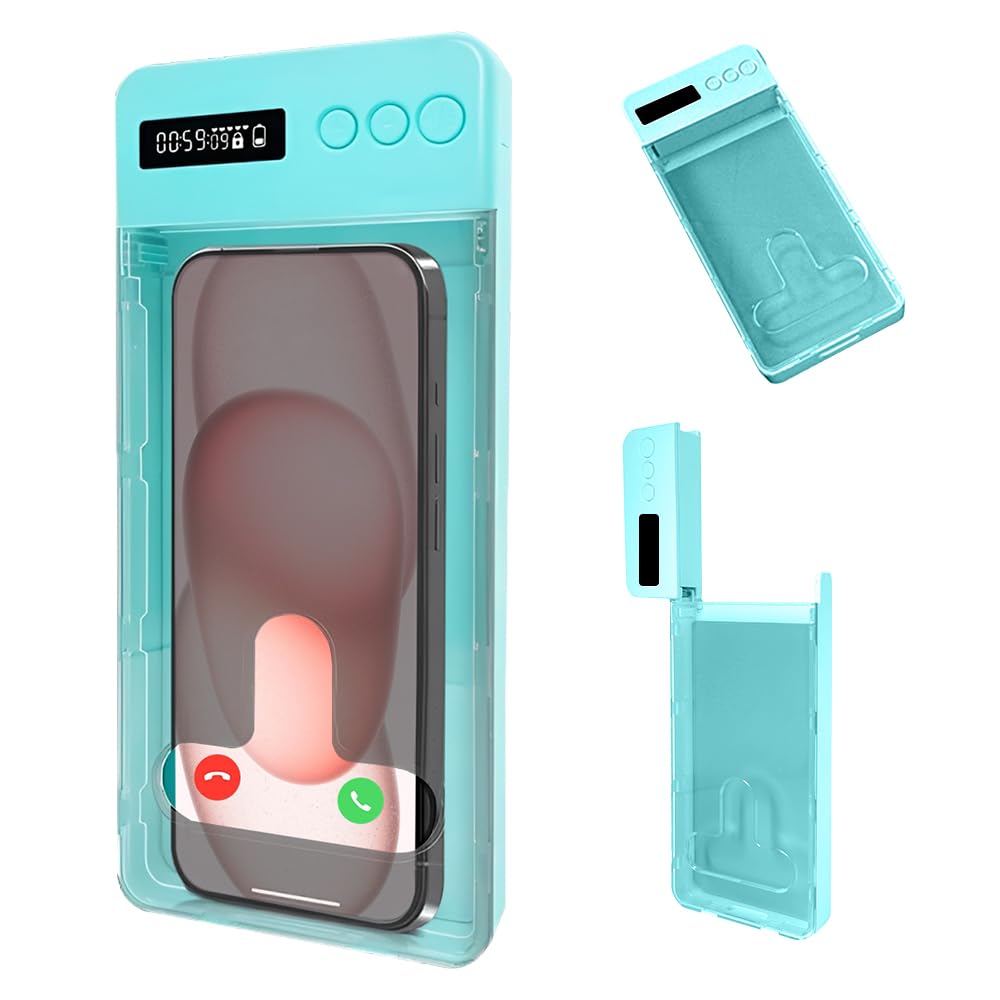 Boîte de verrouillage pour téléphone avec minuterie, boîte de verrouillage temporisée à contrôle automatique, mini boîte de verrouillage portable, max 17 cm, aide les enfants/adultes à prévenir la