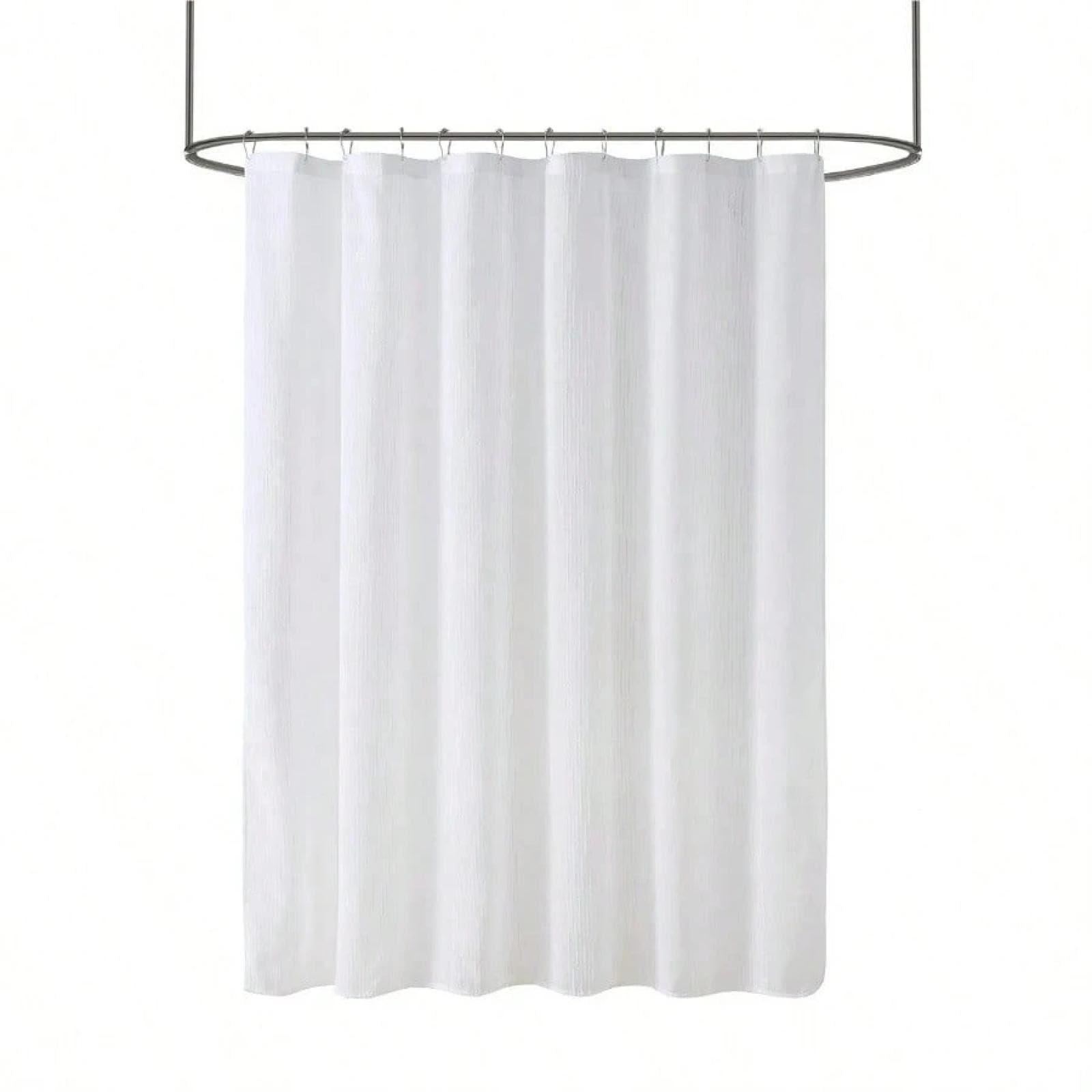 Ixehoh Shower Curtains Long Shower Curtain Water-Repellent Fabric White Set With 12 Hooks, Machine Washable, Hotel Luxury Spa 120X220cm/47X87in(Wxh)