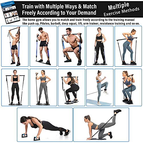 Portable Home Gym Workout Equipment with 16 Exercise Accessories Including Fitness Board, Push Up Board, Elastic… - Image 6