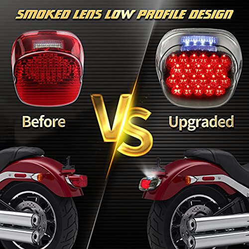 Quasco Smoked Led Motorcycle Brake Tail Light Rear Taillight Compatible With Harley Dyna Touring Softail Sportster #TOP3