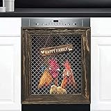 Rooster Family Dishwasher Cover,Happy Farm Family Dishwasher Magnet,Farmhouse Chicken Fridge Door...