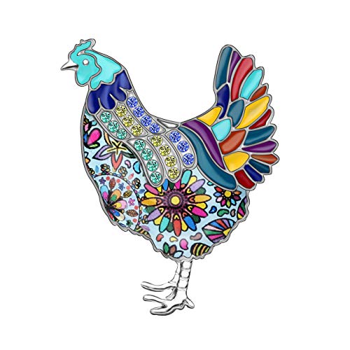 Image of DUOWEI Enamel Chicken Brooches Animals Lapel Pin Clothes Scarf Jewelry Gift for Women Girls