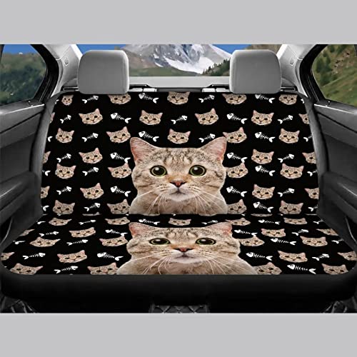 Image of Modysero Cute Cat Print Automotive Seat Cover Full Set Custom Breathable Elastic Car Seat Cover for Women Soft Comfortable Vehicle Seat Protector Universal Fit Most Cars SUV Trucks