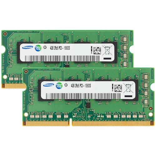 Samsung 8GB (2x4GB) DDR3 1333MHz PC3-10600 CL9 SODIMM 2Rx8 Dual Rank 1.5V 204-Pin Laptop, Notebook RAM Memory