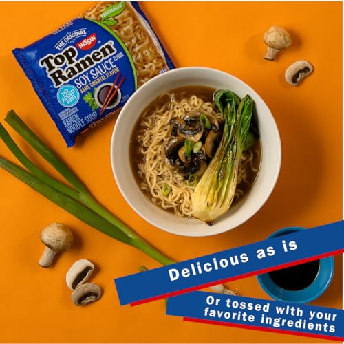Nissin Top Ramen Noodle Soup, Soy Sauce, 3 Ounce (Pack of 24) — view 3