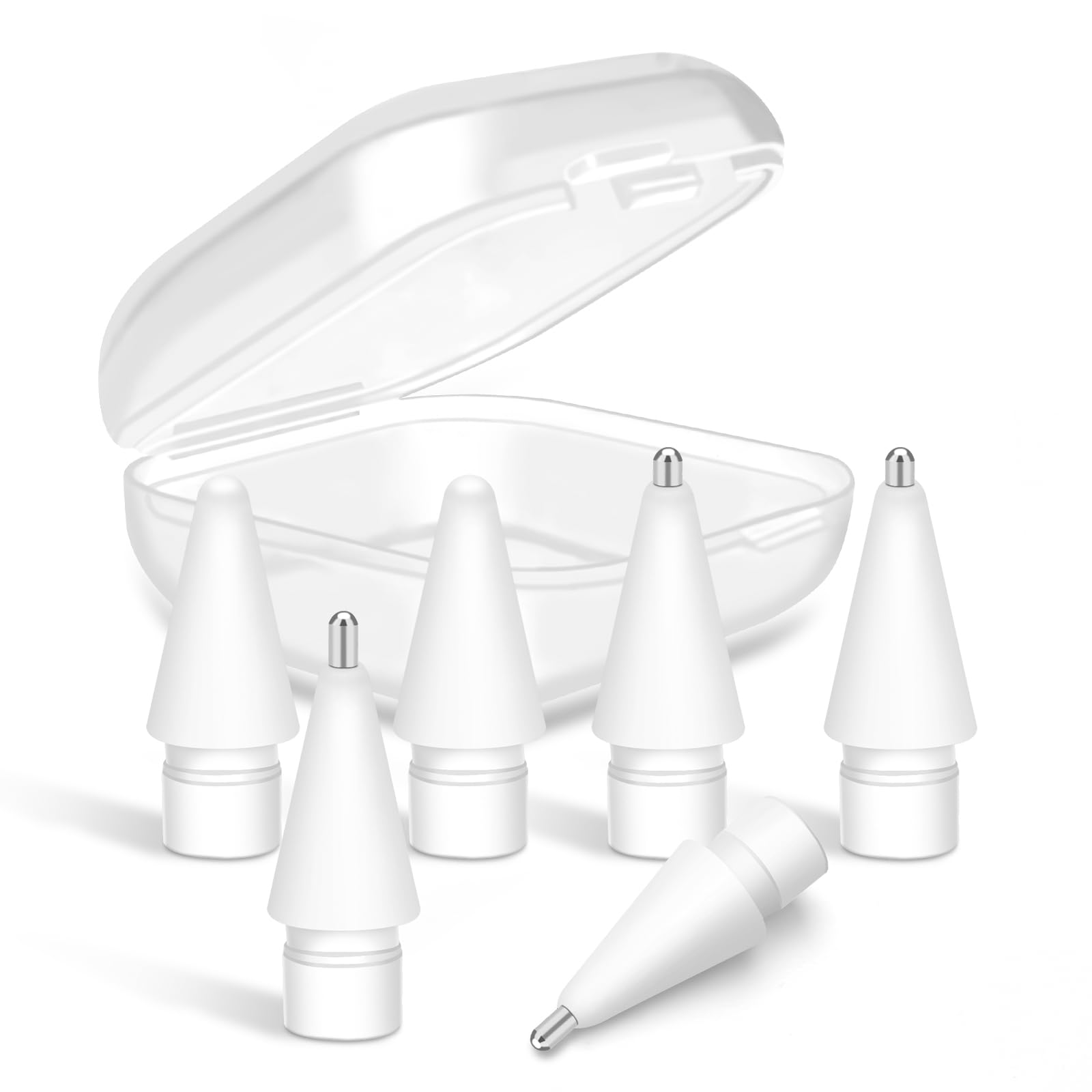 HAUXGOGO Punta per Apple Pencil 1a/2a Generazione [6 pezzi], Accessori di Ricambio per la Punta Della Penna iPencil, Alta Sensibilità Punte,3 diverse lunghezze del Pennino