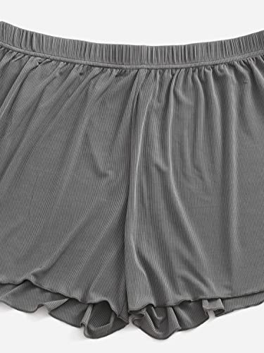Image of Floerns Women's Plus Size Solid Pajama Shorts 2 Pack Soft Lounge Sleep Shorts
