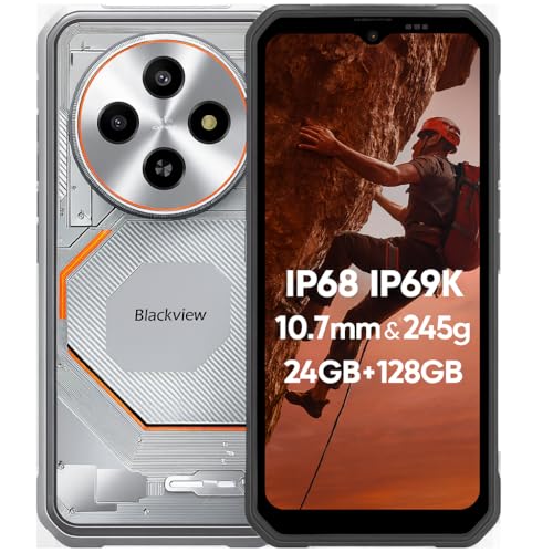 Blackview Fort 2 AI Smartphone Robust Léger, Éditeur de Photos IA, 24Go+128Go, 10,7 mm Ultra-Fin, 16MP+13MP, 6,56'' HD+, Robust Téléphone Étanche...