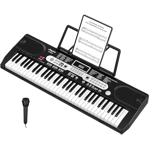 Keyboard Piano, Piano Keyboard 61 Key, Portable Electric Keyboard Piano, Musical Keyboard with Microphone, Gifts for Beginners Cover