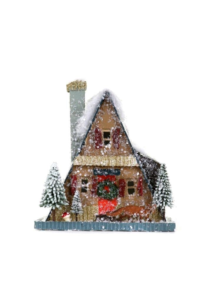 Cody Foster & Co Small A-Frame Woodland Mountain Cabin Christmas Village House