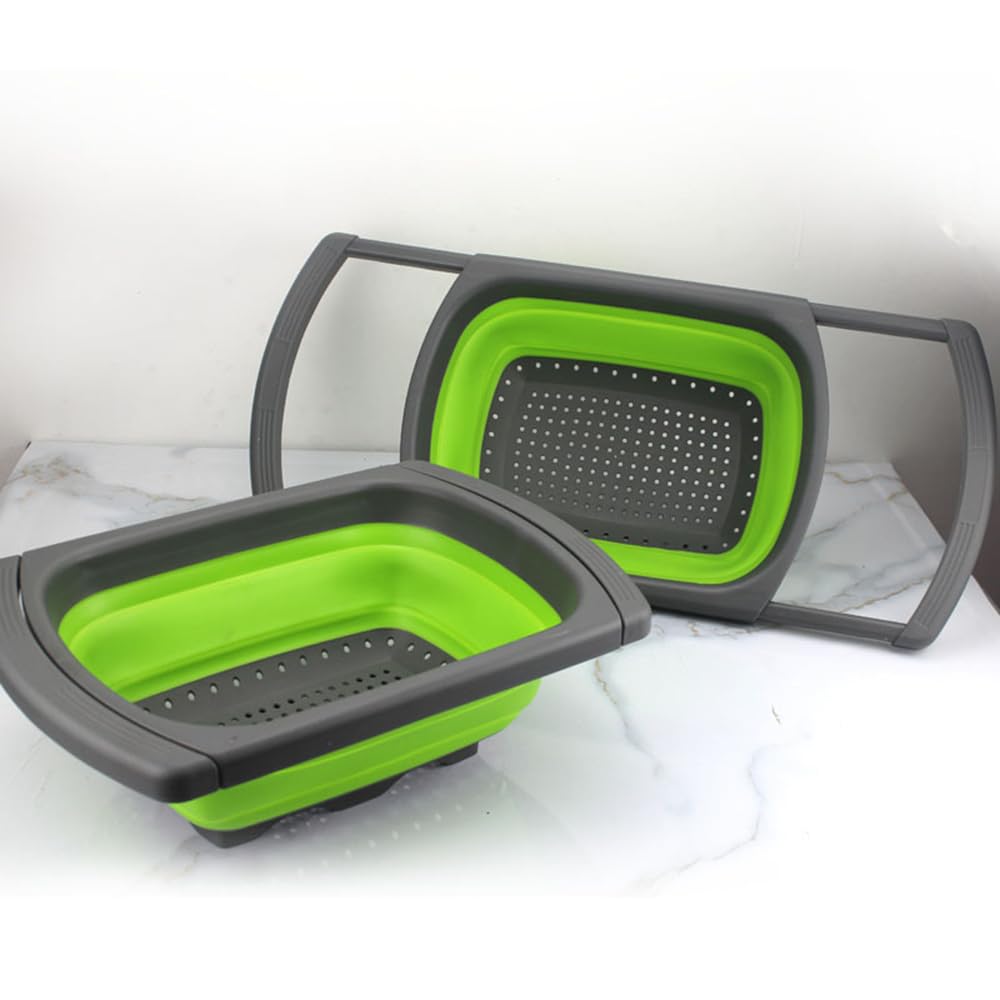 Colador plegable, colador sobre el fregadero, colador para verduras/frutas, colador plegable para frutas y pastas, colador plegable para cocina, 6 cuartos de galón, sin BPA 4
