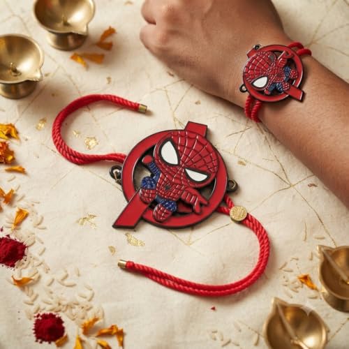 Image of Marvel Spider-Man Metal Fidget Spinner Rakhi | Officially Licensed | 2 in 1 Toy and Rakhi | Rakhi for Boys, Bhaiya, Bhai | Raksha Bandhan Gift