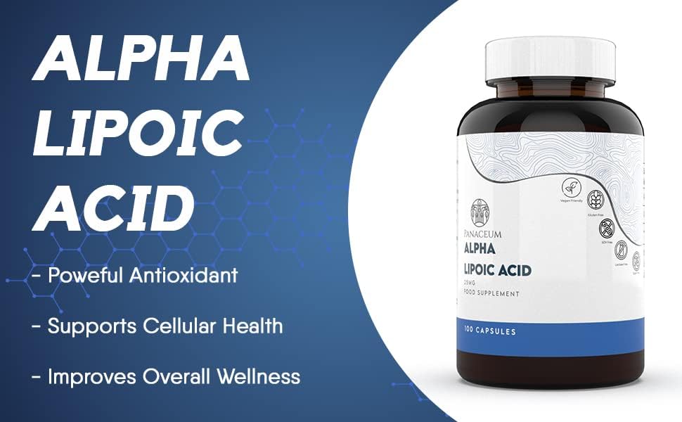 Alpha Lipoic Acid 25mg, 100 Veggie Caps Pure, Safe, Rich in