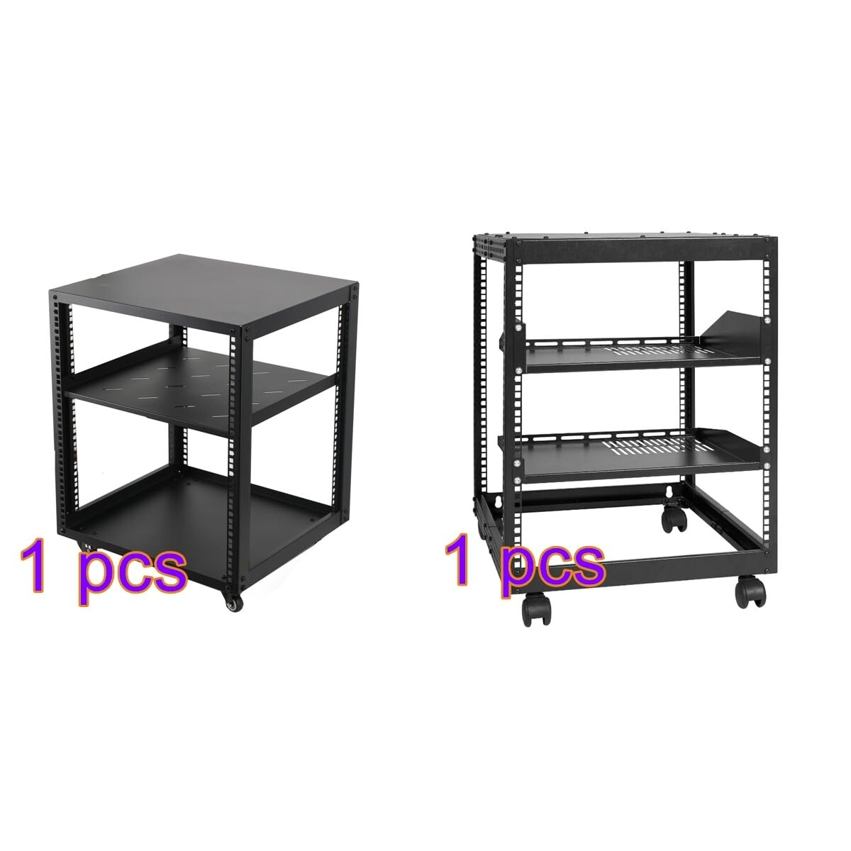 12U - Caja Soporte para Servidores (montaje en rack, 477 x 509 x 645 mm, marco abierto, profundidad ajustable, para servidores de red, con ruedas, para equipos informáticos de red, equipos AV