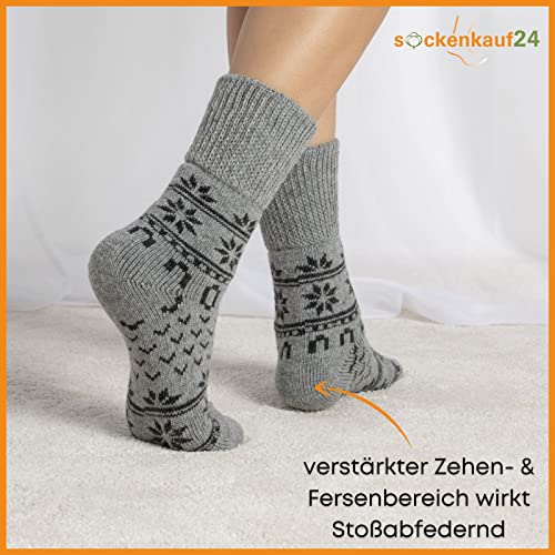 2 Paar Wollsocken Wintersocken Haussocken Damen & Herren – Bild 6