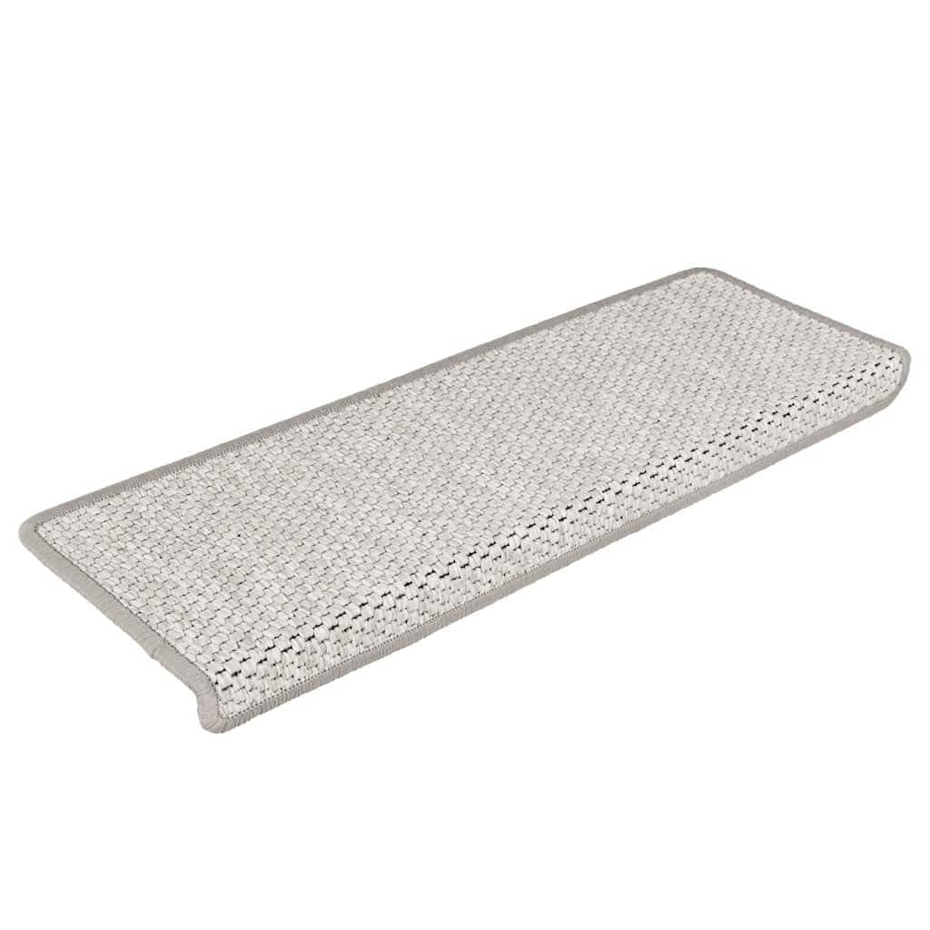 Treppenmatten Selbstklebend Sisal-Look 15 STK. 65x21x4 cm Treppenschoner Stufenmatte rutschfest antirutsch innen Holztreppe Steintreppe mit Tritt- und Kratzschutz waschbar