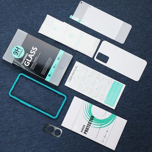 IBYWIND 2 Piezas Cristal Templado para Oneplus Nord 2 5G,con Metálico Protector de Lente de Cámara,Atrás Pegatina Protectora Fibra de Carbono, Kit de instalación fácil