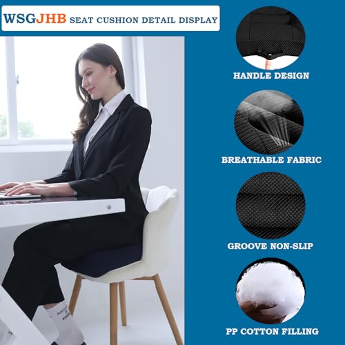 Image of WSGJHB Seat Cushions for Office Chairs, Chair Cushion for Long Sitting | Office Chair Pad Sitting Seat Pillow for Office Chair, Trucks,Car, Home,Wheelchair, Desk Angle Lift Seat Cushion
