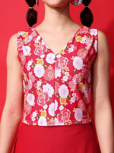Image of PURVAJA Women's Polyester Floral Relaxed Fit Shirt