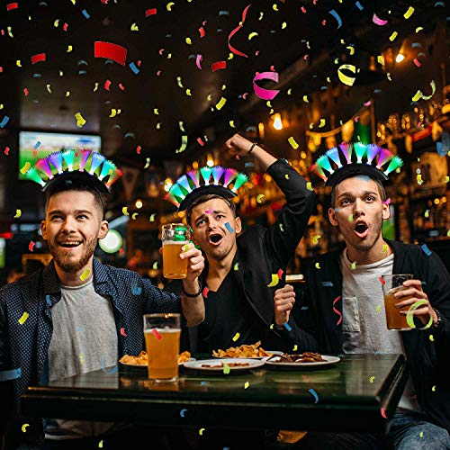 Fun Central LED Light Up Fiber Optic Mohawk Wig Headband for Women & Men - Thumbnail 6