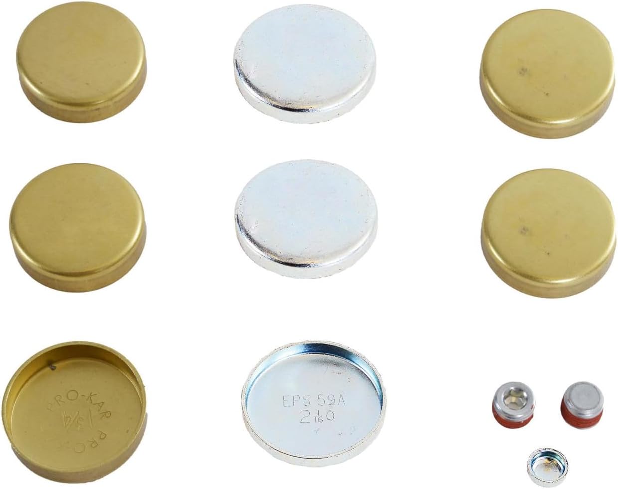 LowPricedAutoParts Brass Freeze Plug Kit (Expansion/Core Plugs) - Fits Ford Mercury 144 170 200 250 Inline-6 Engines 1960-1983